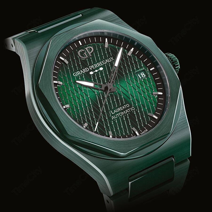 Girard-Perregaux 81005-32-3080-1CX (810053230801cx) - Laureato 38 mm Green Ceramic Aston Martin Edition