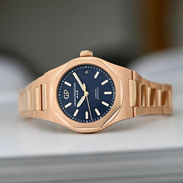 Girard-Perregaux 81010-52-436-52A (810105243652a) - Laureato 42 mm Pink Gold Ultramarine Blue