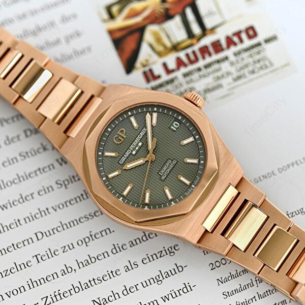 Girard-Perregaux 81010-52-3333-1CM (810105233331cm) - Laureato 42 mm Pink Gold Sage Green