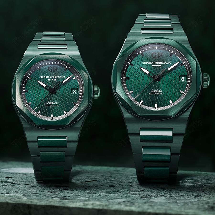 Girard-Perregaux 81005-32-3080-1CX (810053230801cx) - Laureato 38 mm Green Ceramic Aston Martin Edition