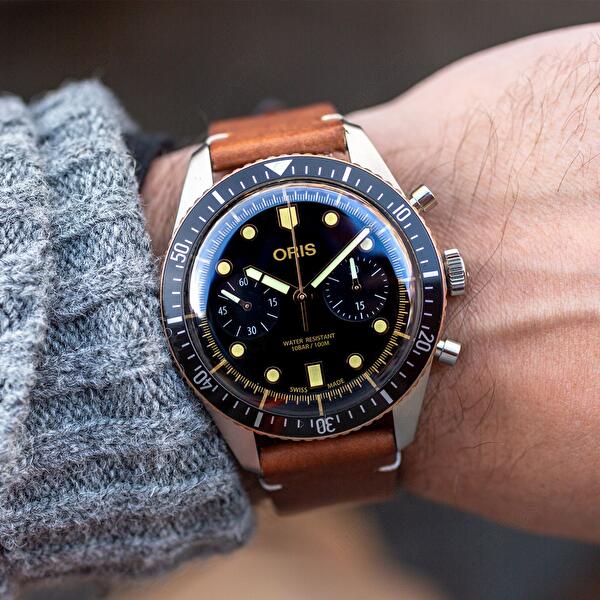 Oris 01 771 7744 4354-07 5 21 45 (01771774443540752145) - Divers Sixty-Five Chronograph