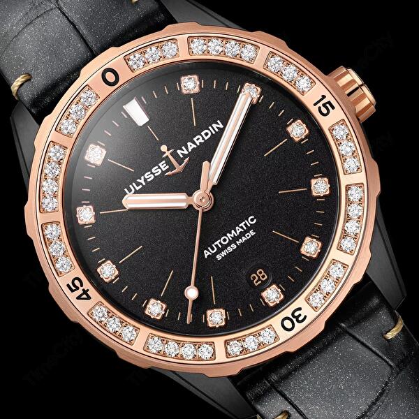 Ulysse Nardin 8165-182B/BLACK (8165182bblack) - Diver Lady 39 mm