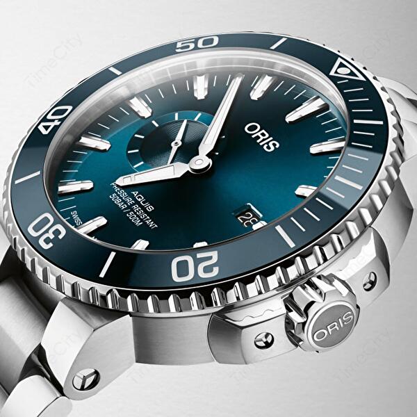 Oris 01 743 7733 4155-07 8 24 05PEB (01743773341550782405peb) - Aquis Small Second, Date