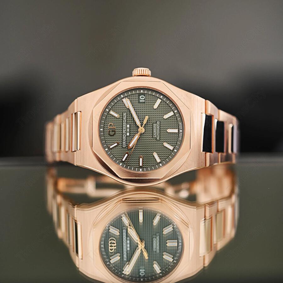 Girard-Perregaux 81010-52-3333-1CM (810105233331cm) - Laureato 42 mm Pink Gold Sage Green