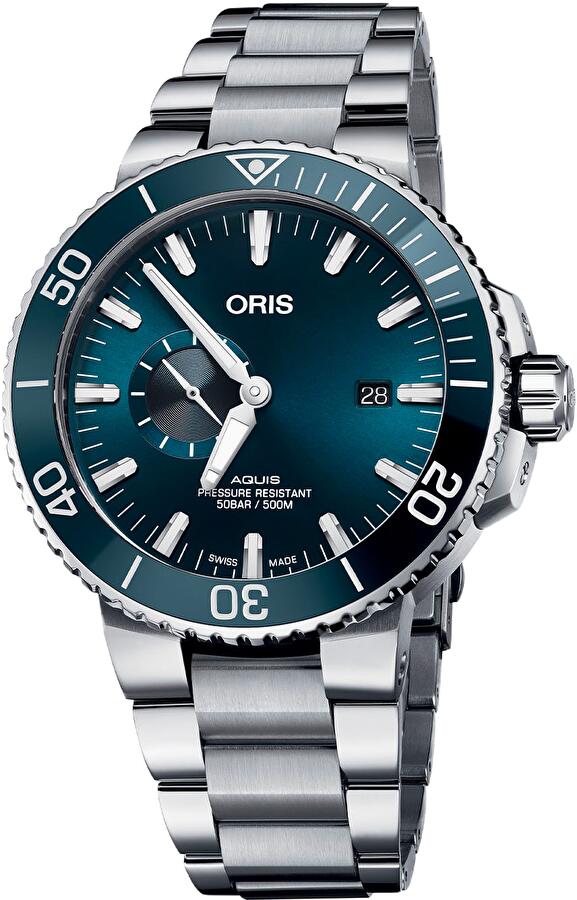 Oris 01 743 7733 4155-07 8 24 05PEB (01743773341550782405peb) - Aquis Small Second, Date