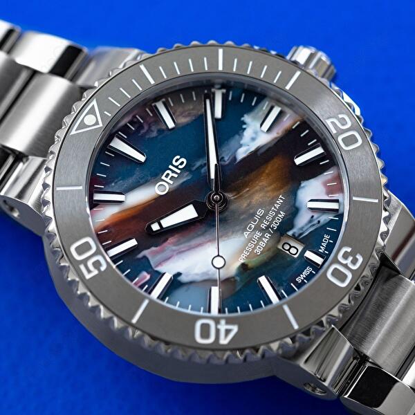 Oris 01 400 7790 4150-07 8 23 02PEB (01400779041500782302peb) - Aquis Date Upcycle Calibre 400