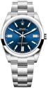 Mens, sportive, automatic wrist watch Rolex Oyster Perpetual Blue 41 mm