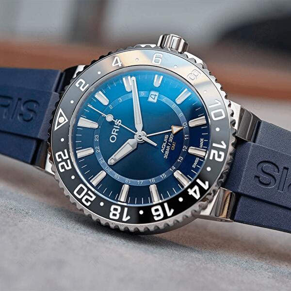 Oris 01 798 7754 4135-07 4 24 65EB (01798775441350742465eb) - Aquis Gmt Date