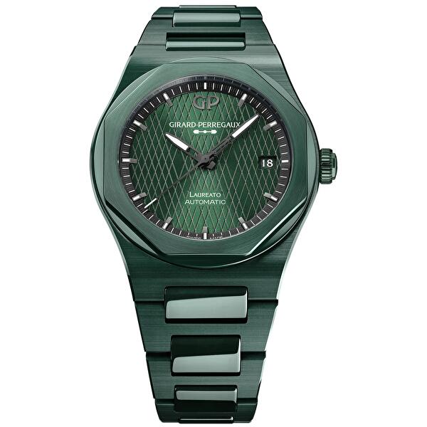 Girard-Perregaux 81005-32-3080-1CX (810053230801cx) - Laureato 38 mm Green Ceramic Aston Martin Edition