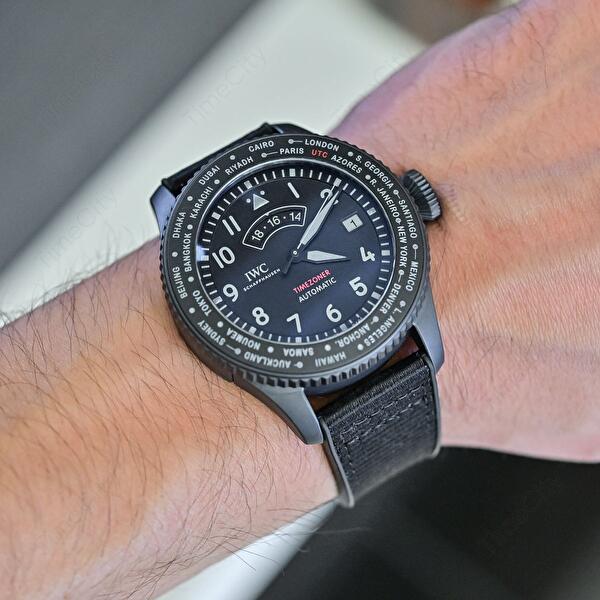 IWC IW395505 (iw395505) - Pilot’s Watch Timezoner Top Gun Ceratanium 46 mm