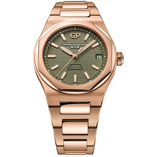 Girard-Perregaux 81010-52-3333-1CM (810105233331cm) - Laureato 42 mm Pink Gold Sage Green