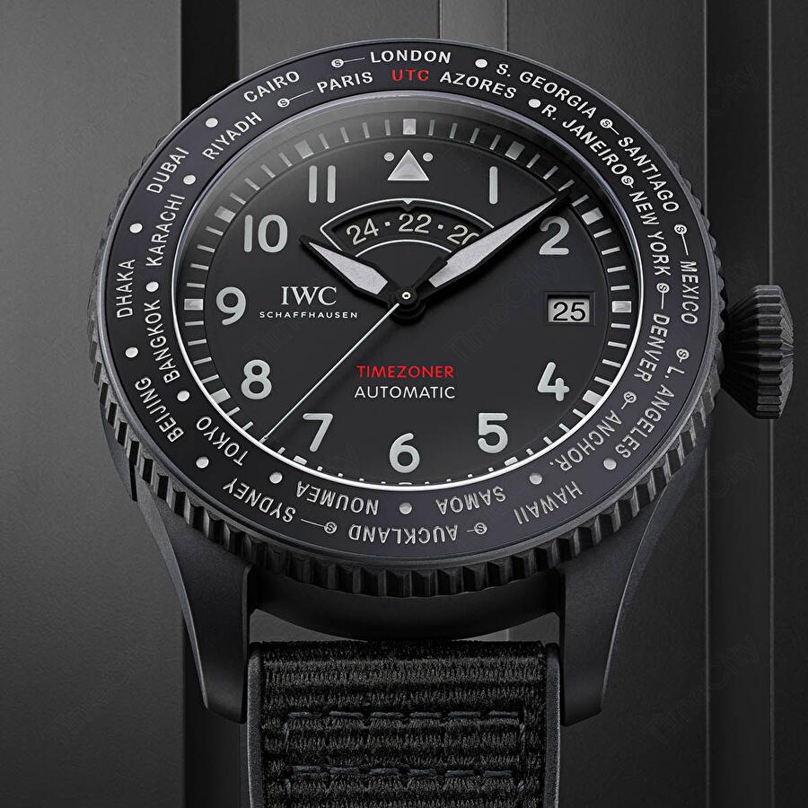 IWC IW395505 (iw395505) - Pilot’s Watch Timezoner Top Gun Ceratanium 46 mm