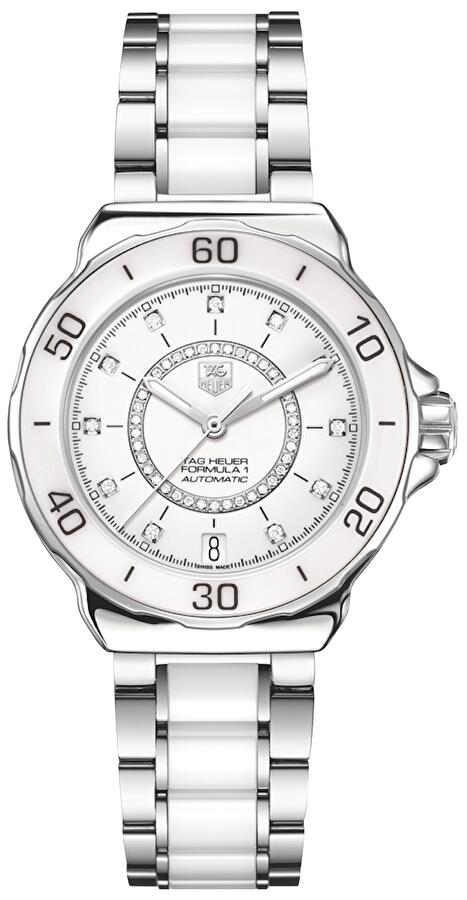 TAG Heuer WAU2211.BA0861 (wau2211ba0861) - Steel And Ceramic Diamonds Automatic Watch 37 mm