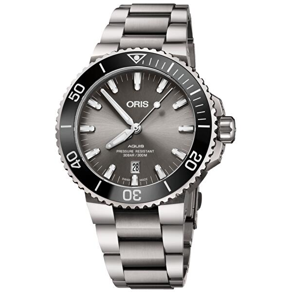 Oris 01 733 7730 7153-07 8 24 15PEB (01733773071530782415peb) - Aquis Titanium Date