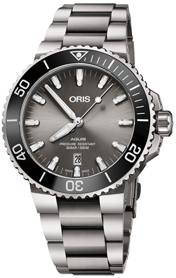 Oris 01 733 7730 7153-07 8 24 15PEB (01733773071530782415peb) - Aquis Titanium Date