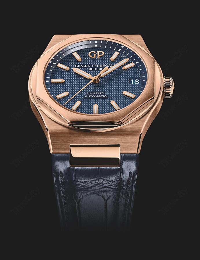 Girard-Perregaux 81010-52-436-BB4A (8101052436bb4a) - Laureato 42 mm Pink Gold Ultramarine Blue