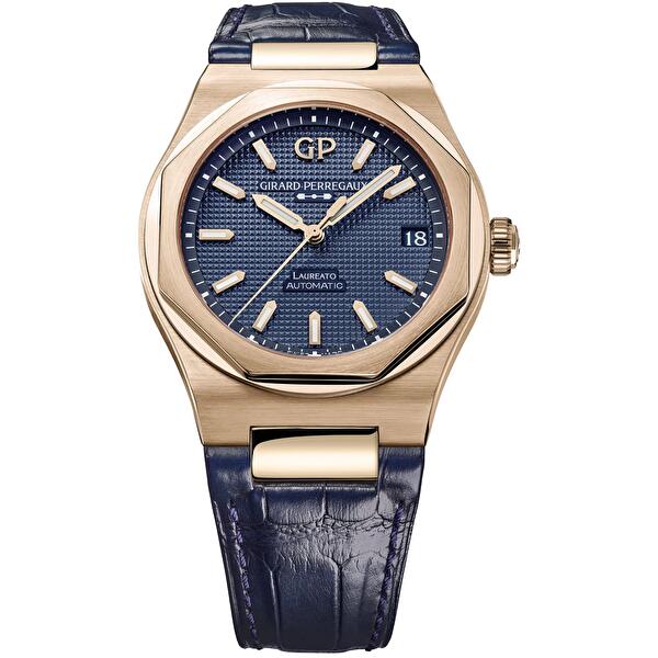 Girard-Perregaux 81010-52-436-BB4A (8101052436bb4a) - Laureato 42 mm Pink Gold Ultramarine Blue