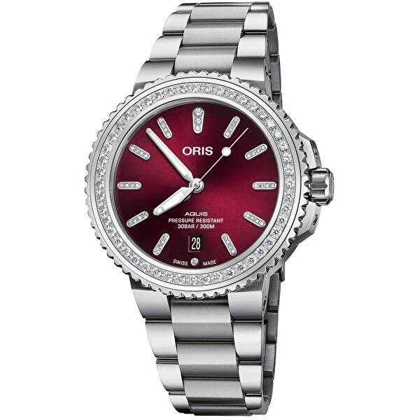 Oris 01 733 7766 4998-07 8 22 05PEB (01733776649980782205peb) - Aquis Date Diamonds