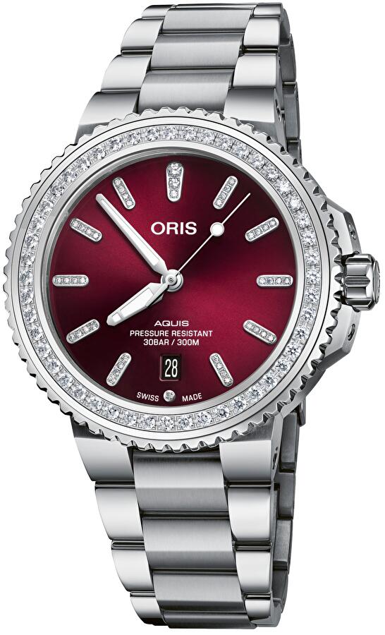 Oris 01 733 7766 4998-07 8 22 05PEB (01733776649980782205peb) - Aquis Date Diamonds