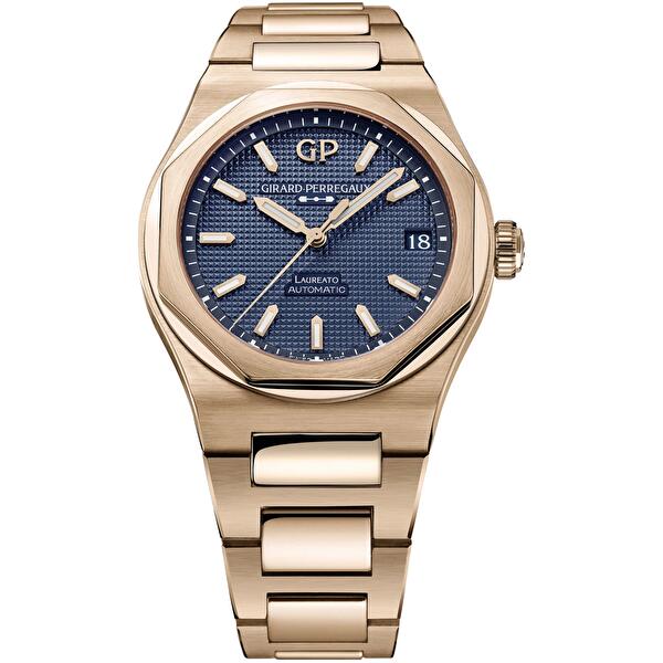 Girard-Perregaux 81010-52-436-52A (810105243652a) - Laureato 42 mm Pink Gold Ultramarine Blue