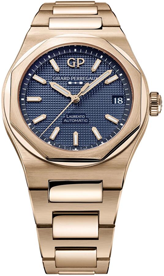 Girard-Perregaux 81010-52-436-52A (810105243652a) - Laureato 42 mm Pink Gold Ultramarine Blue