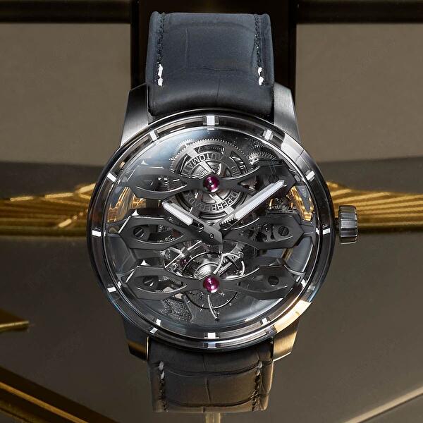 Girard-Perregaux 99296-21-001-BA6A (9929621001ba6a) - Tourbillon With Three Flying Bridges – Aston Martin Edition 44 mm