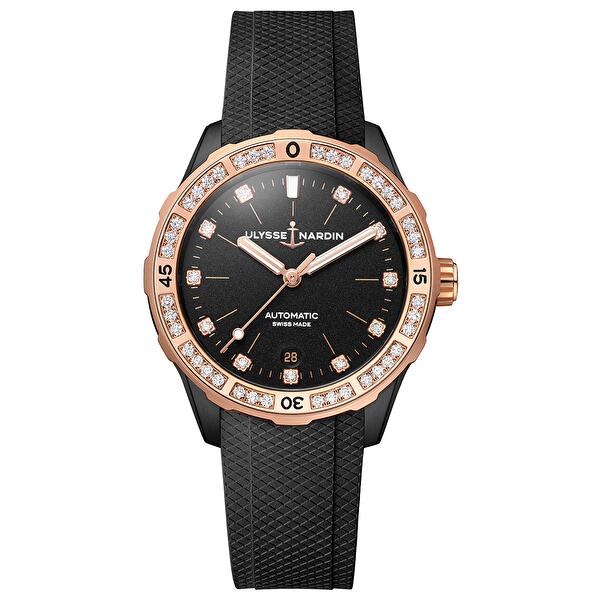 Ulysse Nardin 8165-182B-3/BLACK (8165182b3black) - Diver Lady 39 mm